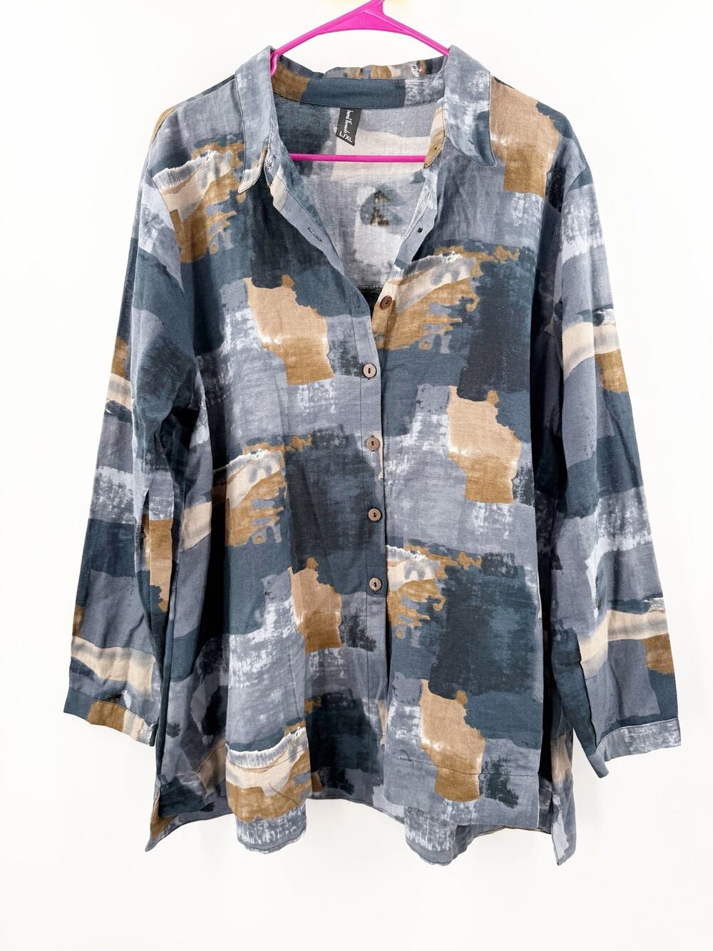 Sacred Threads Tunic Top Women’s L/XL Lagenlook Art to Wear Boho Artsy Bohemian